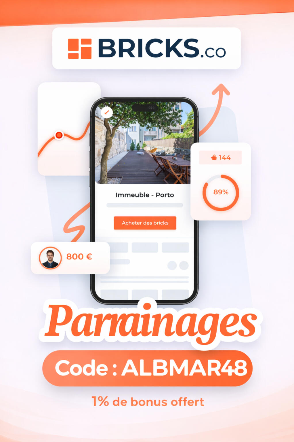 Recevez 1% de bonus sur votre premier investissement avec Bricks Investissement immobilier participatif sur Bricks – Bonus 1%