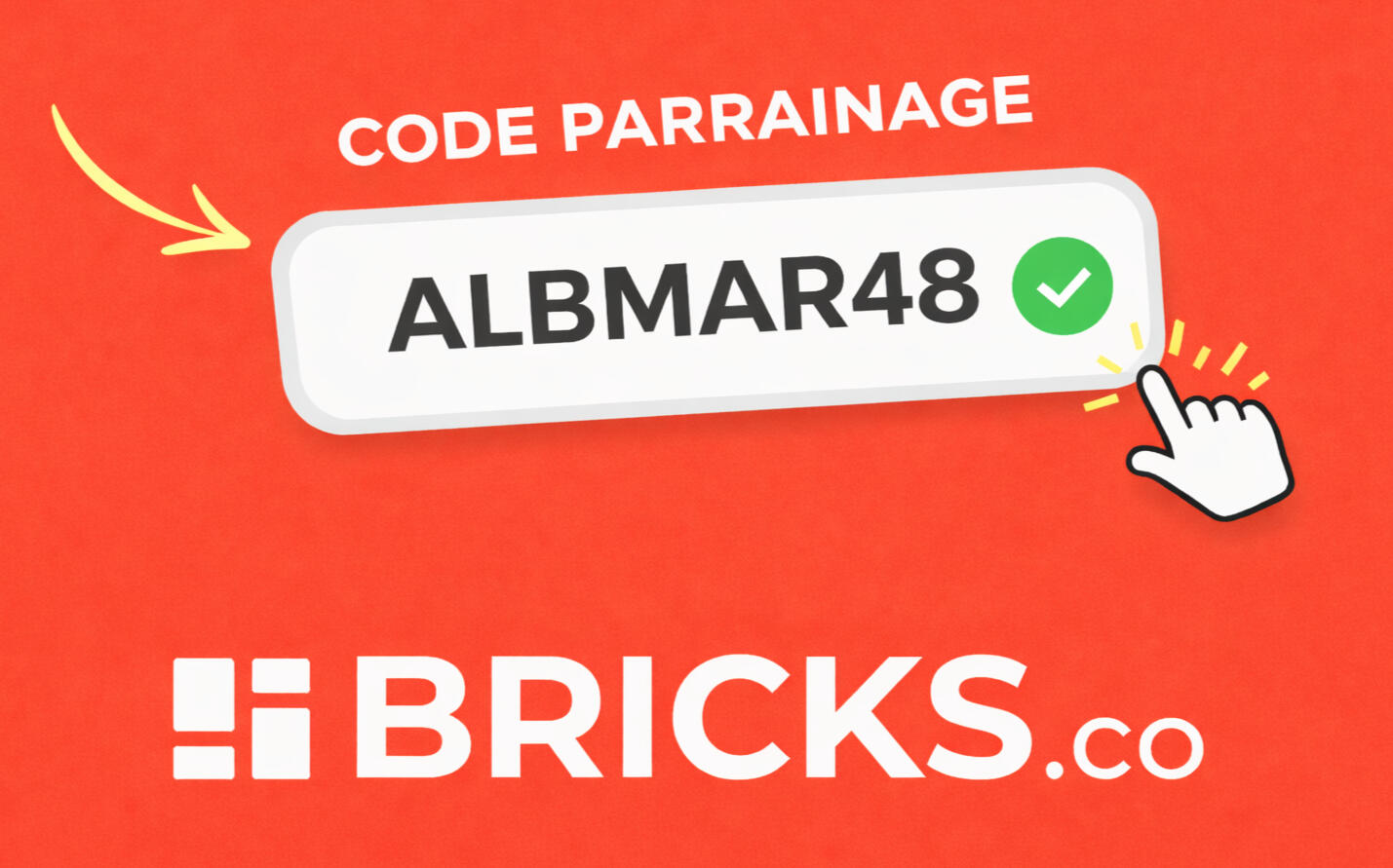 Code parrainage Bricks 6DQZFHAO permettant d'obtenir 1% de cashback sur tous vos investissements pendant 90 jours - Gains mensuels